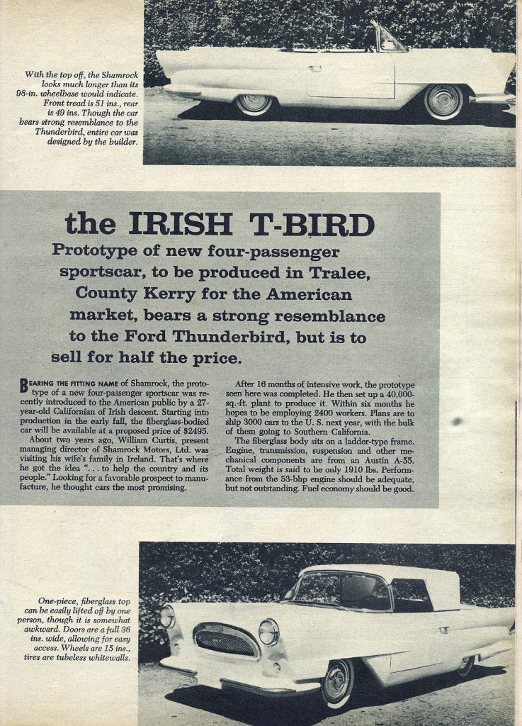 As you can see, the Shamrock was being positioned as an alternative to the Ford Thunderbird.