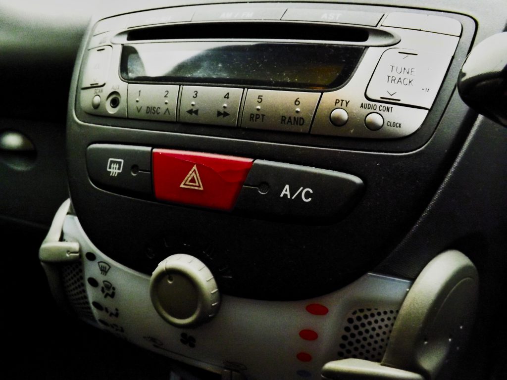 Cracked hazard light switch is a common problem with the Peugeot 107.