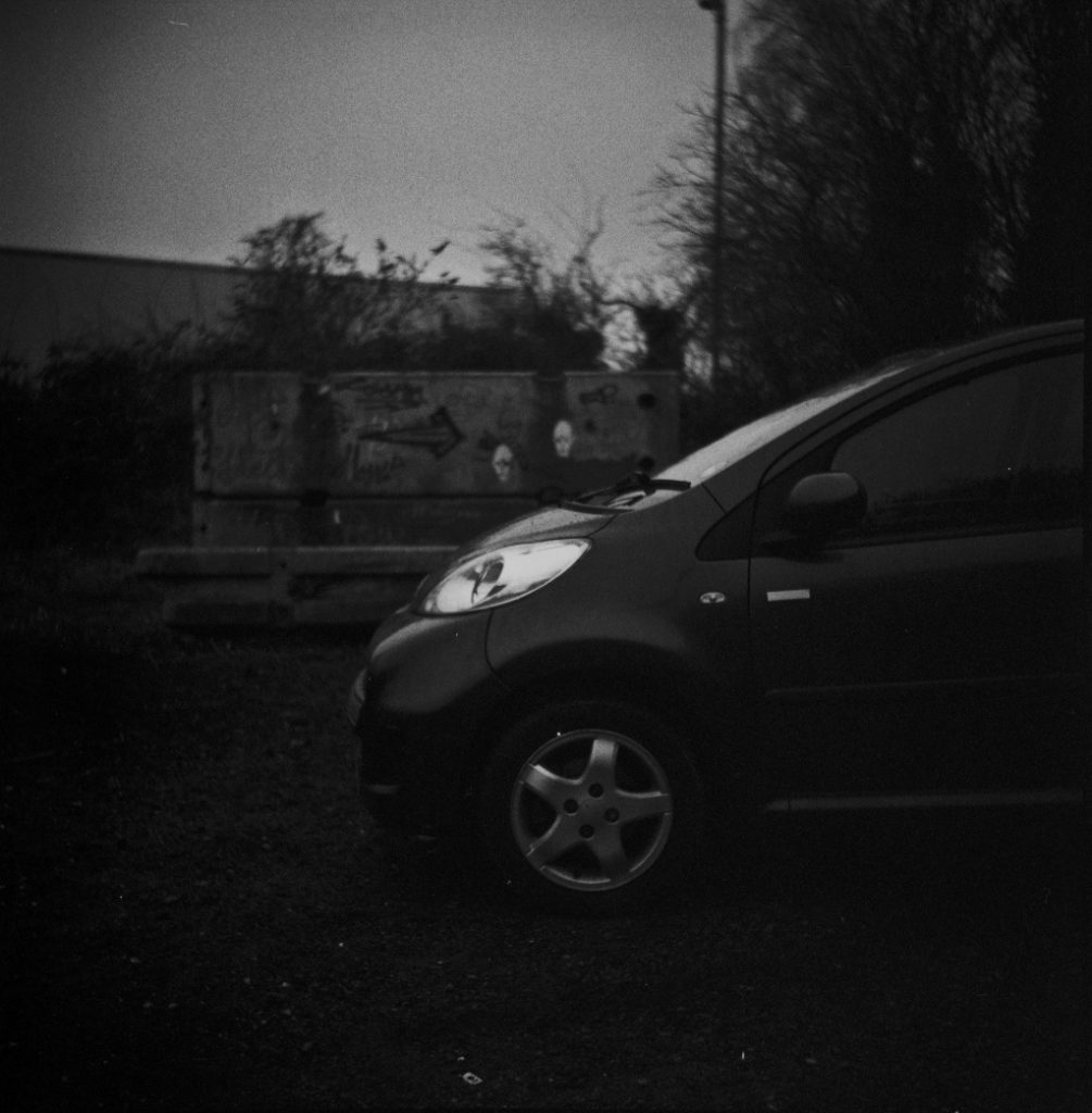 An obligatory arty shot of my Peugeot 107. Not taken with a digital camera, an actual film camera!