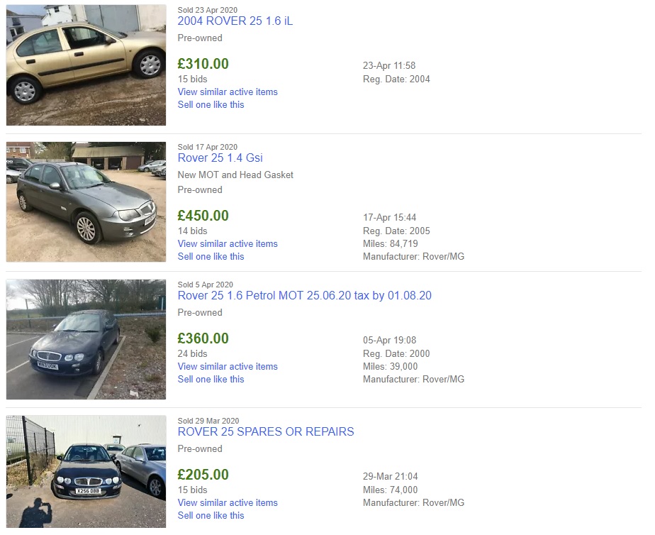 The equivalent Rover 25 search brings up far more bargains than the Ford Focus search does. I quite like that Rover 25 1.4 Gsi, even if it is just a 1.4!