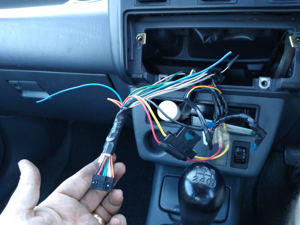 The rats nest of wires a previous owner hacked on to the wiring loom of the Toyota RAV 4