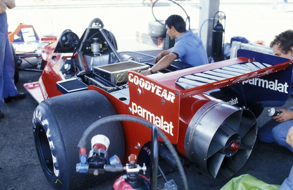 The Brabham F1 car, currently F1's only fan car to ever race, let alone win!