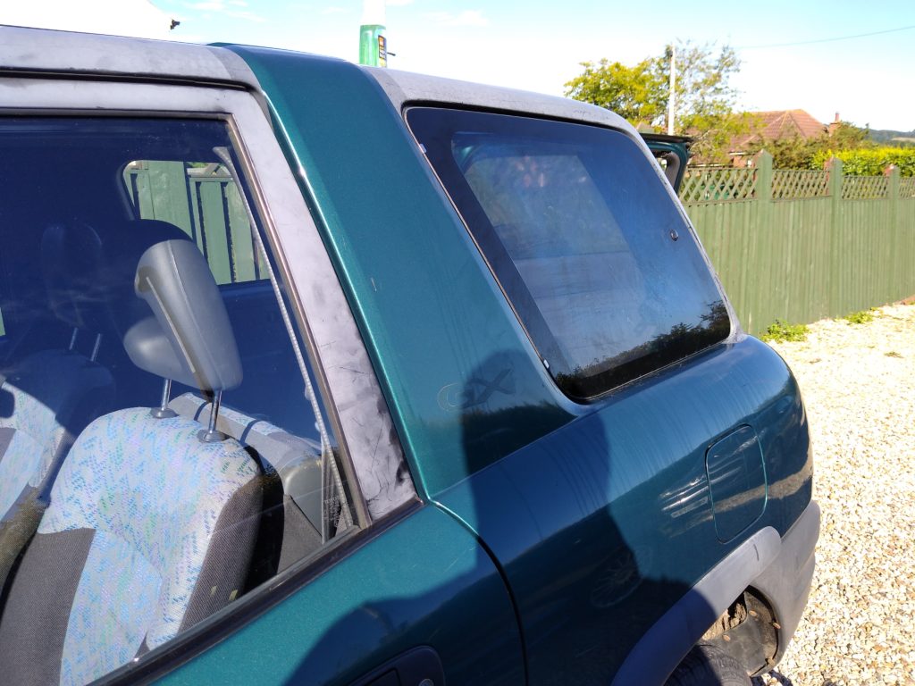 There are parts of my Toyota RAV4 that use black paint to accentuate the style of the vehicle. It's just that after 25 years of UK sun, it tends to fade to a horrible light grey like this! Hopefully T-Cut will resolve this and make it look black again.