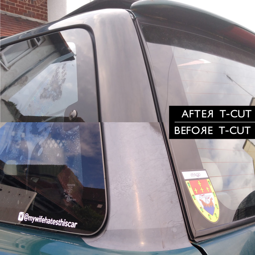 Will T-Cut cure my RAV4's faded paint? Let's find out! 5 Here's a comparison shot of the Toyota RAV4. It's made a difference, although I'm still unsure whether T-Cut is worth the effort compared to just repainting these areas.