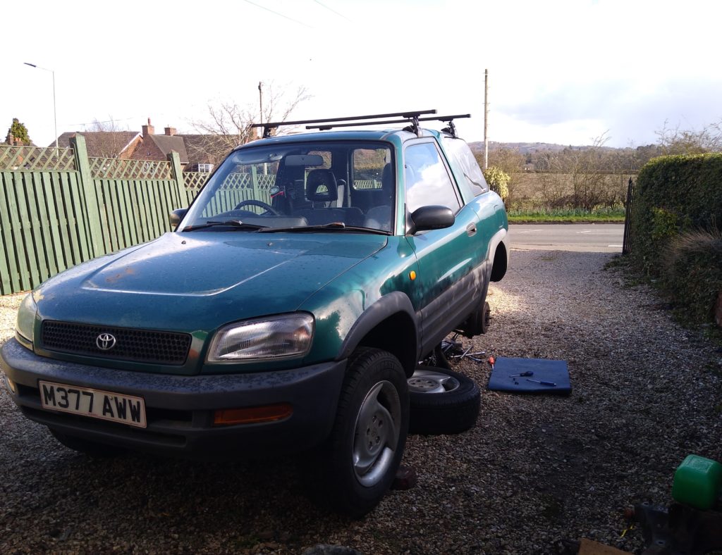 How my Toyota RAV4 has been parked since it failed it's MOT test on New Years Eve.