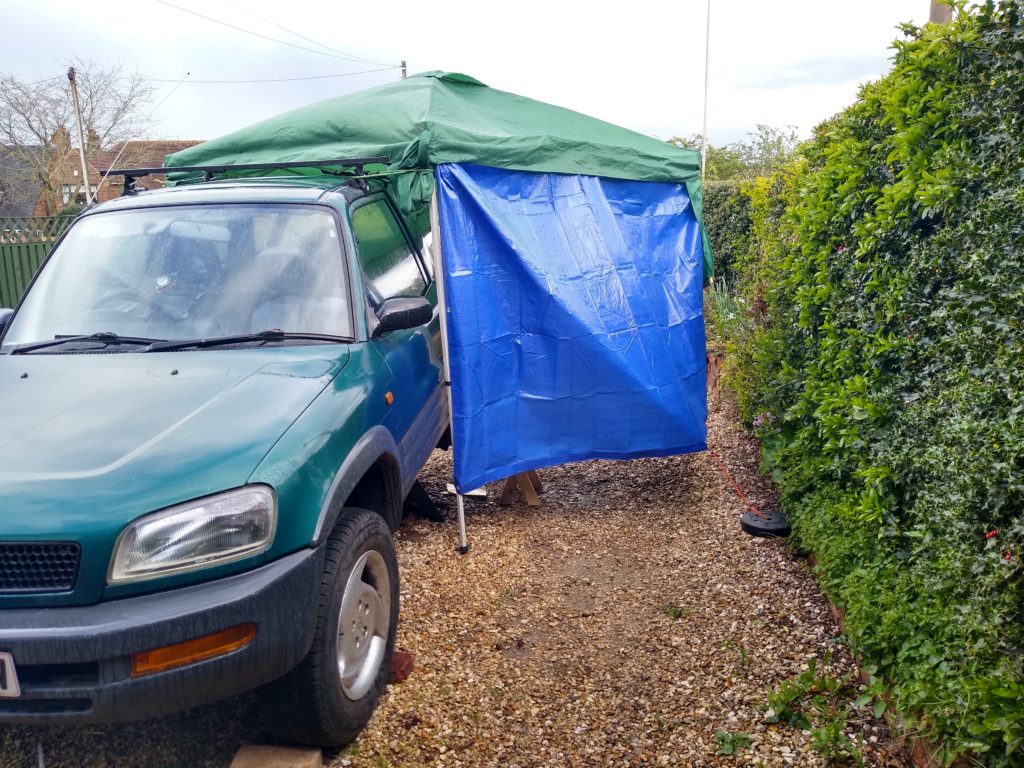 Trying to save an MOT failure, like this Toyota RAV4, means you have to do everything you can to keep the elements from ruining your day.